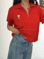 تیشرت نیم زیپ طرح ami - Image 6